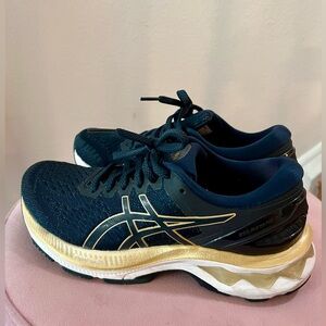 ASICS Gel-Kayano 27 Running Shoes Navy Gold Women’s Size 6